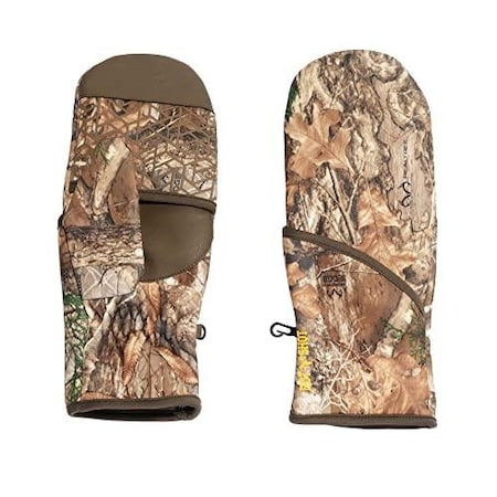 Hot Shot Men'S Stretch Fleece Bonded To Canteen Short Fur Fleece PopTop Mitten, Medium, Realtree Edge 0E-211C-L